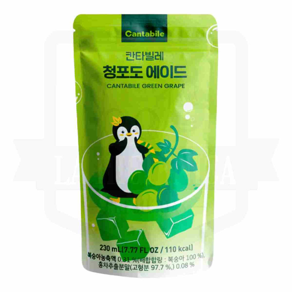 Bebida Coreana Cantabile sabor Uva Verde.