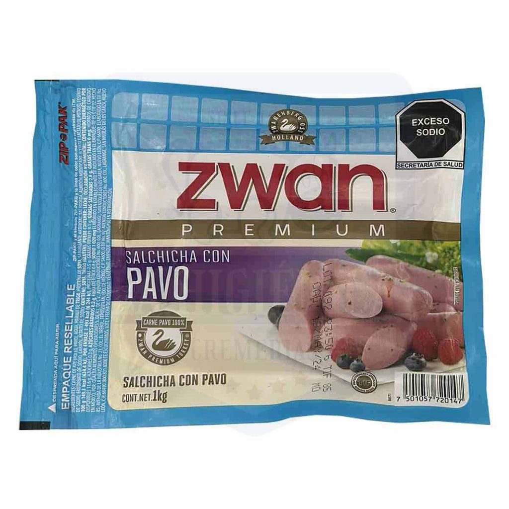 Salchicha de pavo zwan 1k.