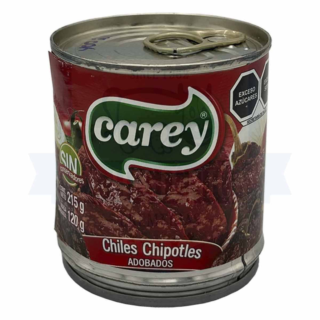 Lata de chiles chipotle carey 215g.