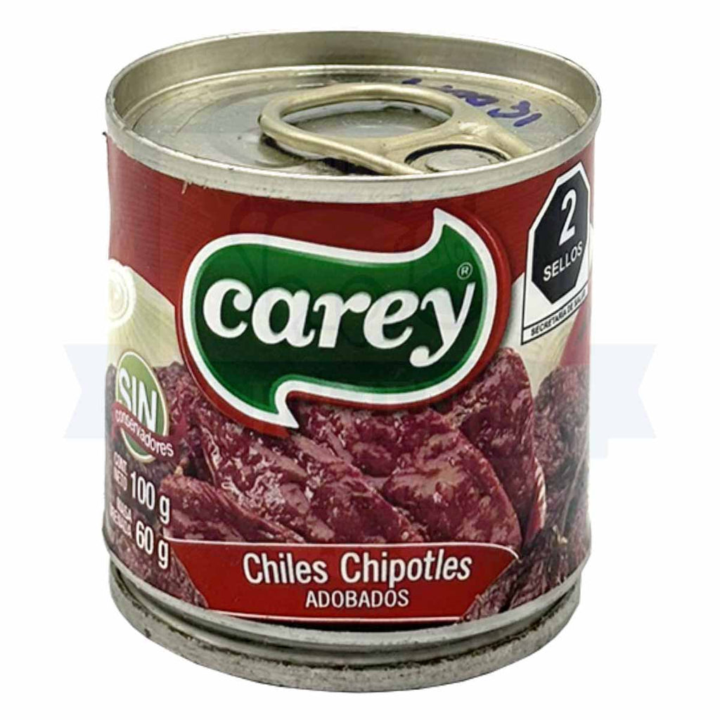 Lata de chiles chipotle carey 100g.