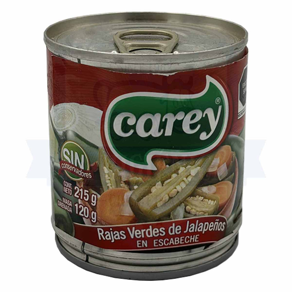 Lata de chiles en rajas carey 215g.