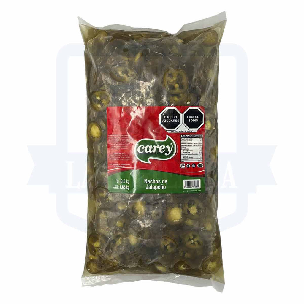 Chiles en rodajas carey 3 k.