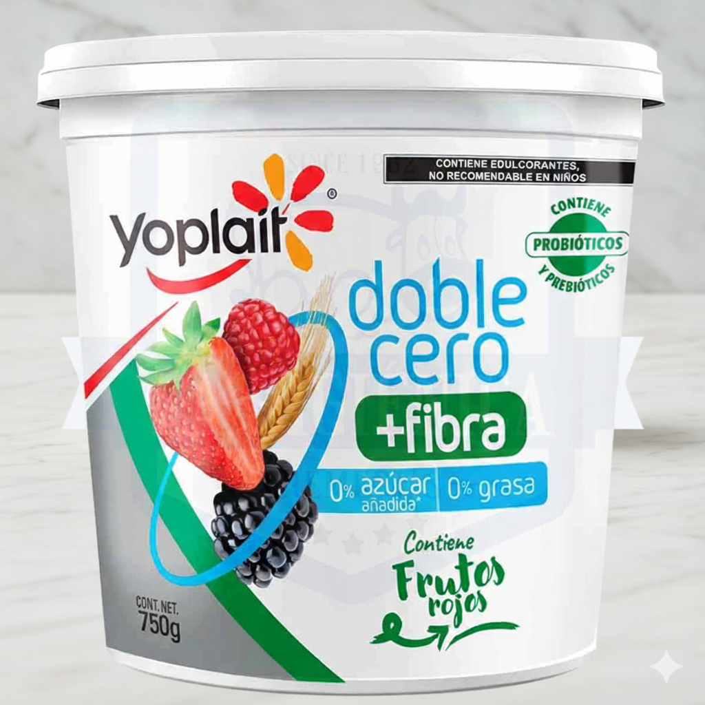 Yoghurt yoplait doble cero fibra 750g.