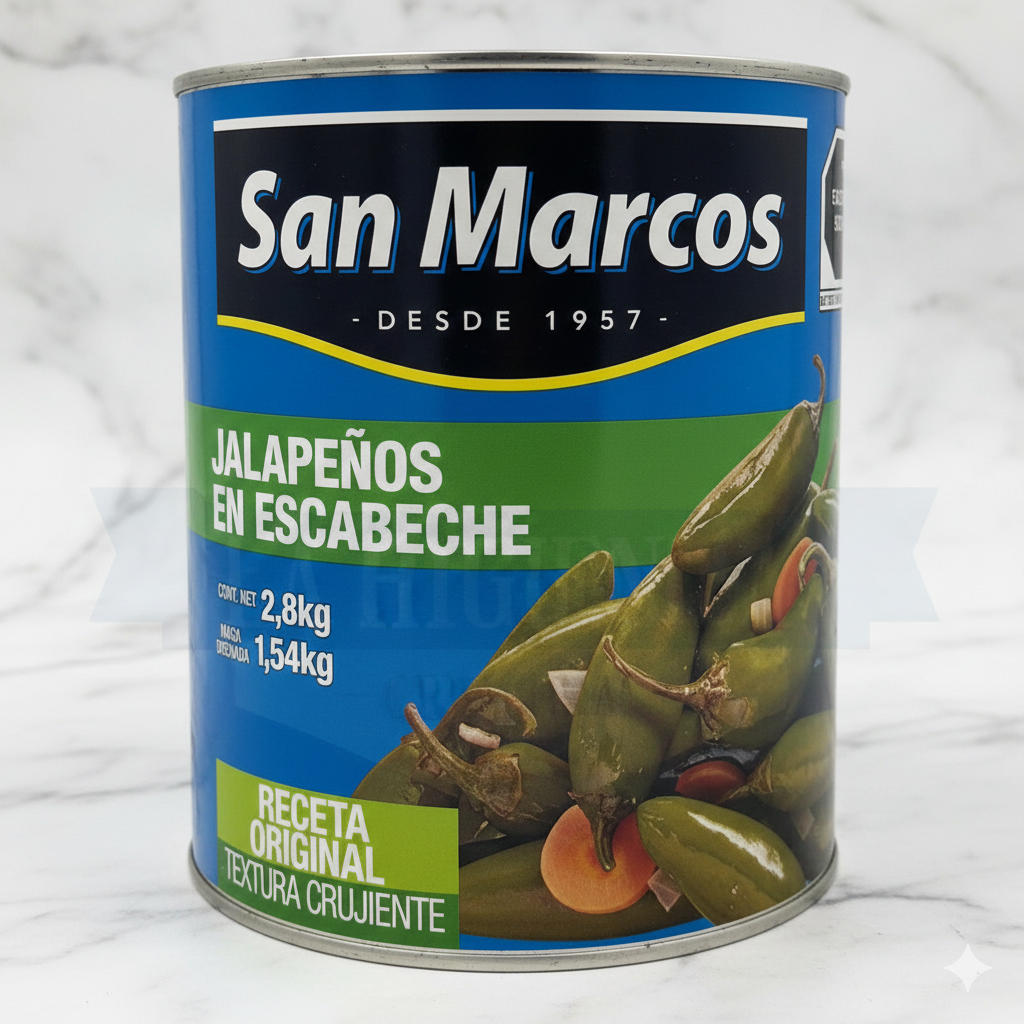 Lata de chiles enteros San marcos 2.8k.