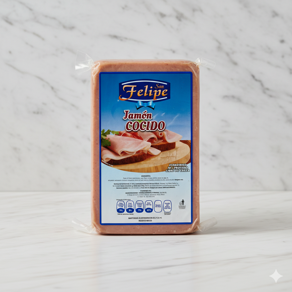 Jamón Cocido San Felipe Rebanado.