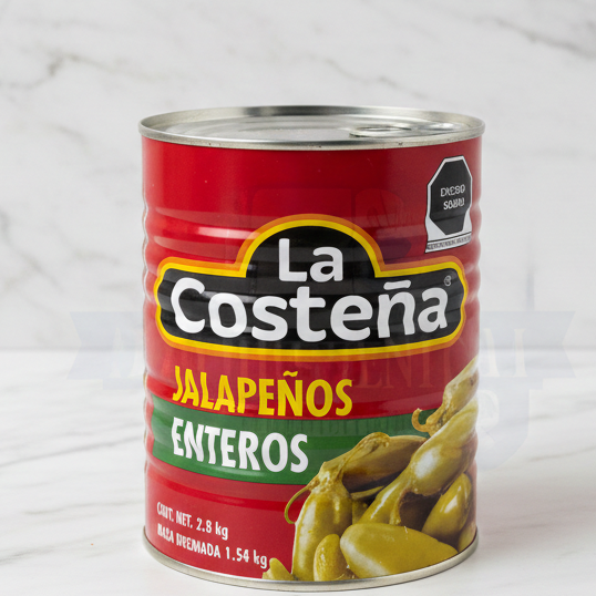 Lata de chiles enteros la costeña 2.8k.
