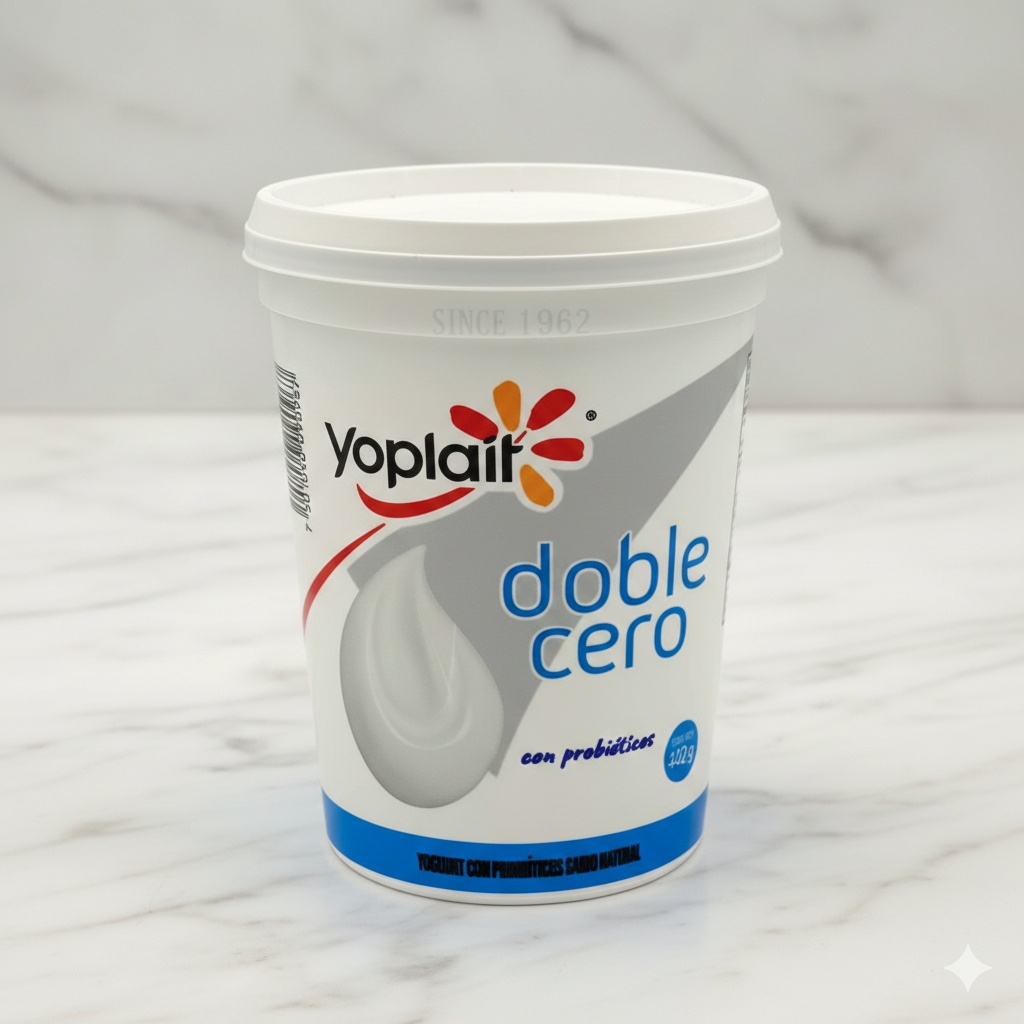 Yoghurt yoplait doble cero natural de 1 litro.