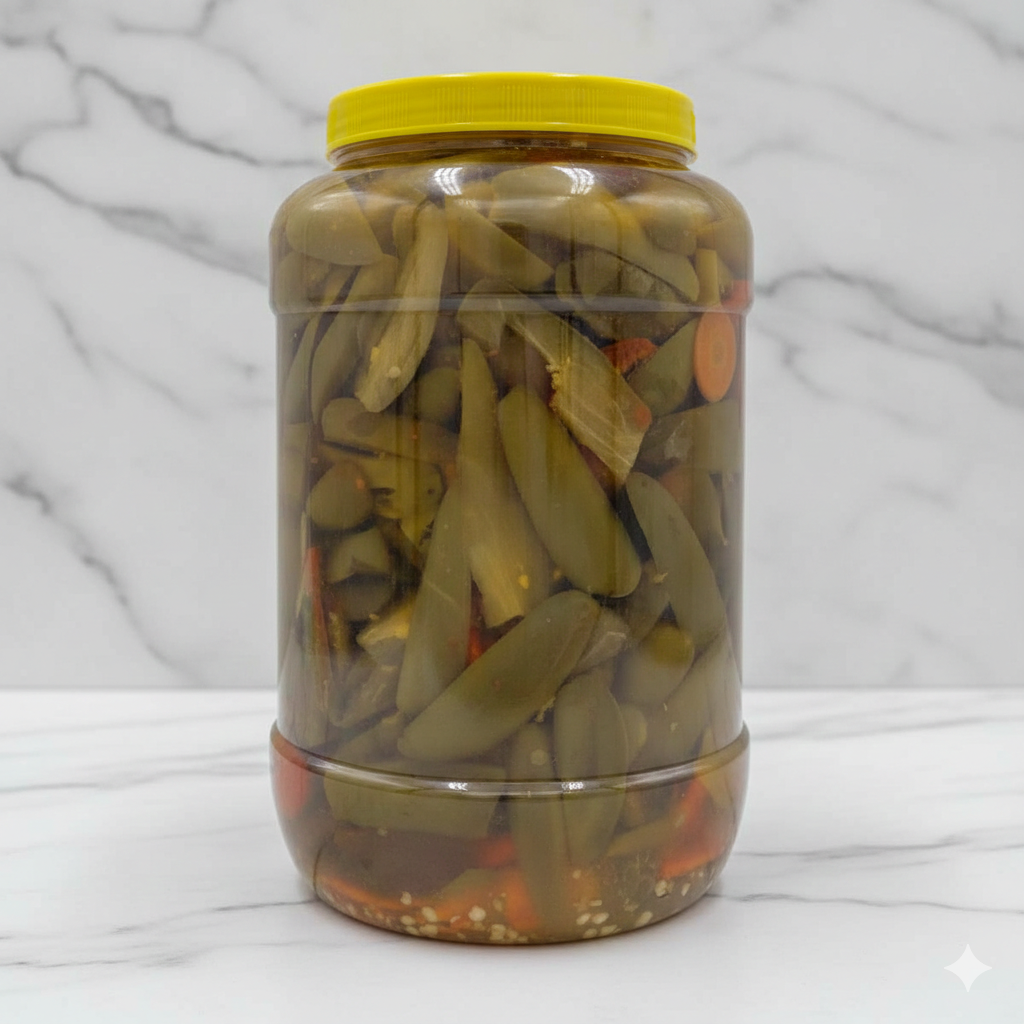 Vitrolero de chiles en rajas.